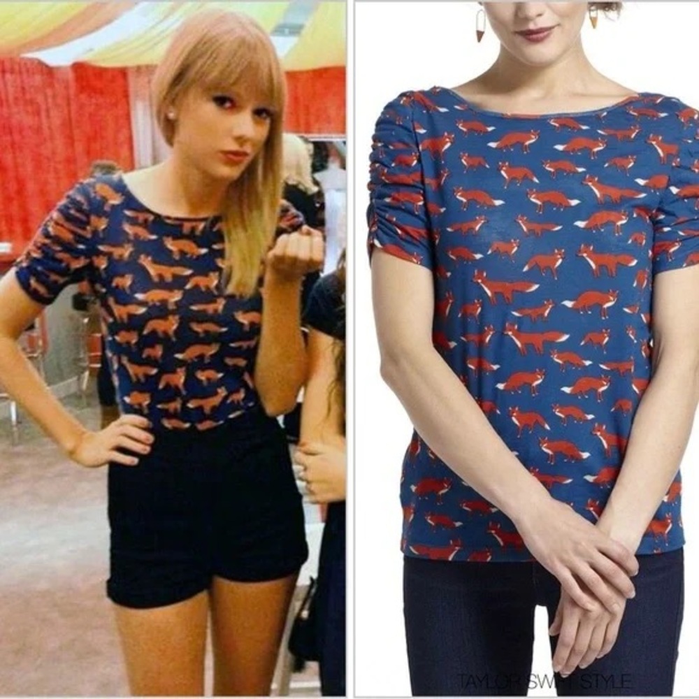 Anthropologie Fox Print Top